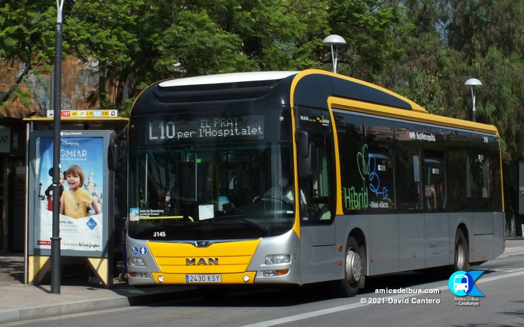 Bus híbrid a la línia L10.